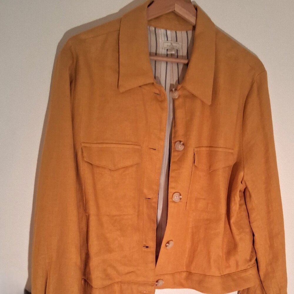 Jules & Leopold Linen Denim Style Jacket Fully Lined Large